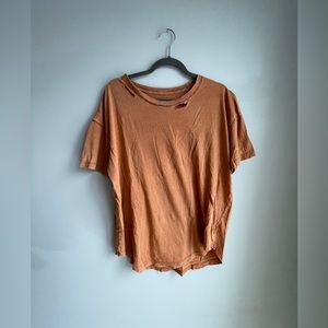 Aerie Distressed Boyfriend Tee Burnt Orange Size Medium